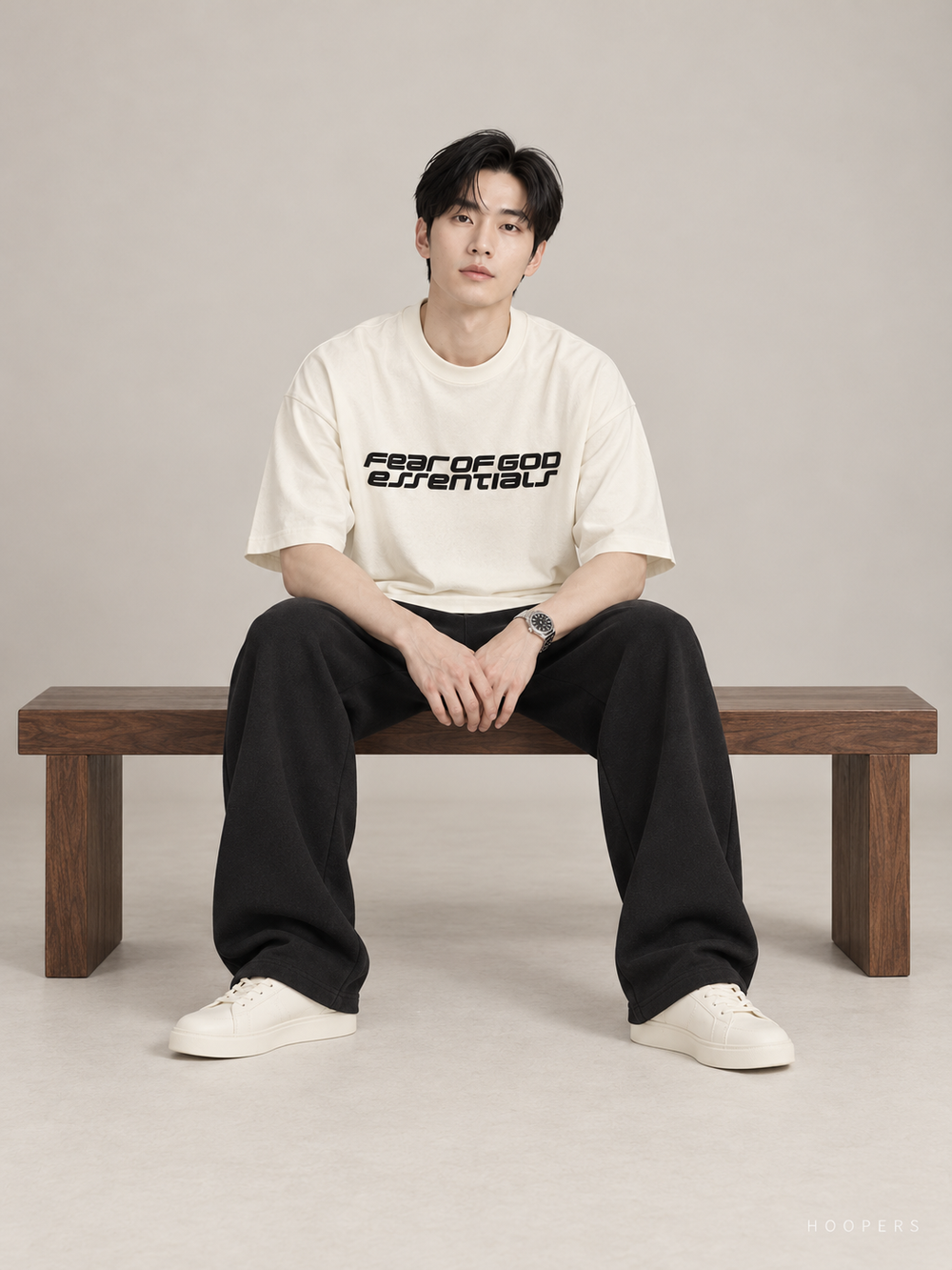 חולצת אוברסייז Fear of God Essentials – Racing שמנת | HOOPERS