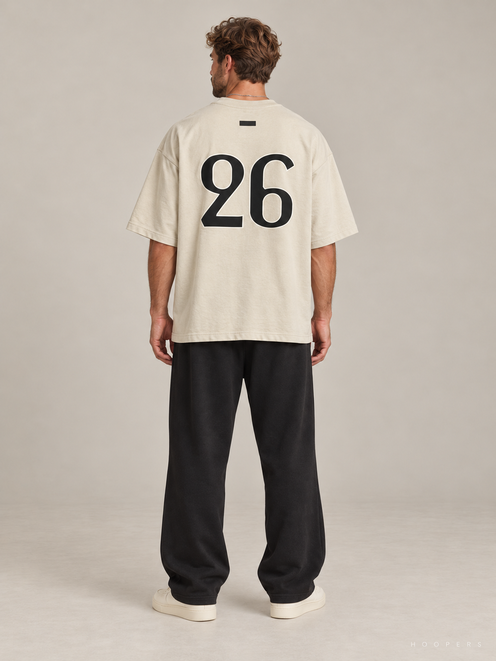חולצת Fear of God Essentials – FG 26 שמנת – גב