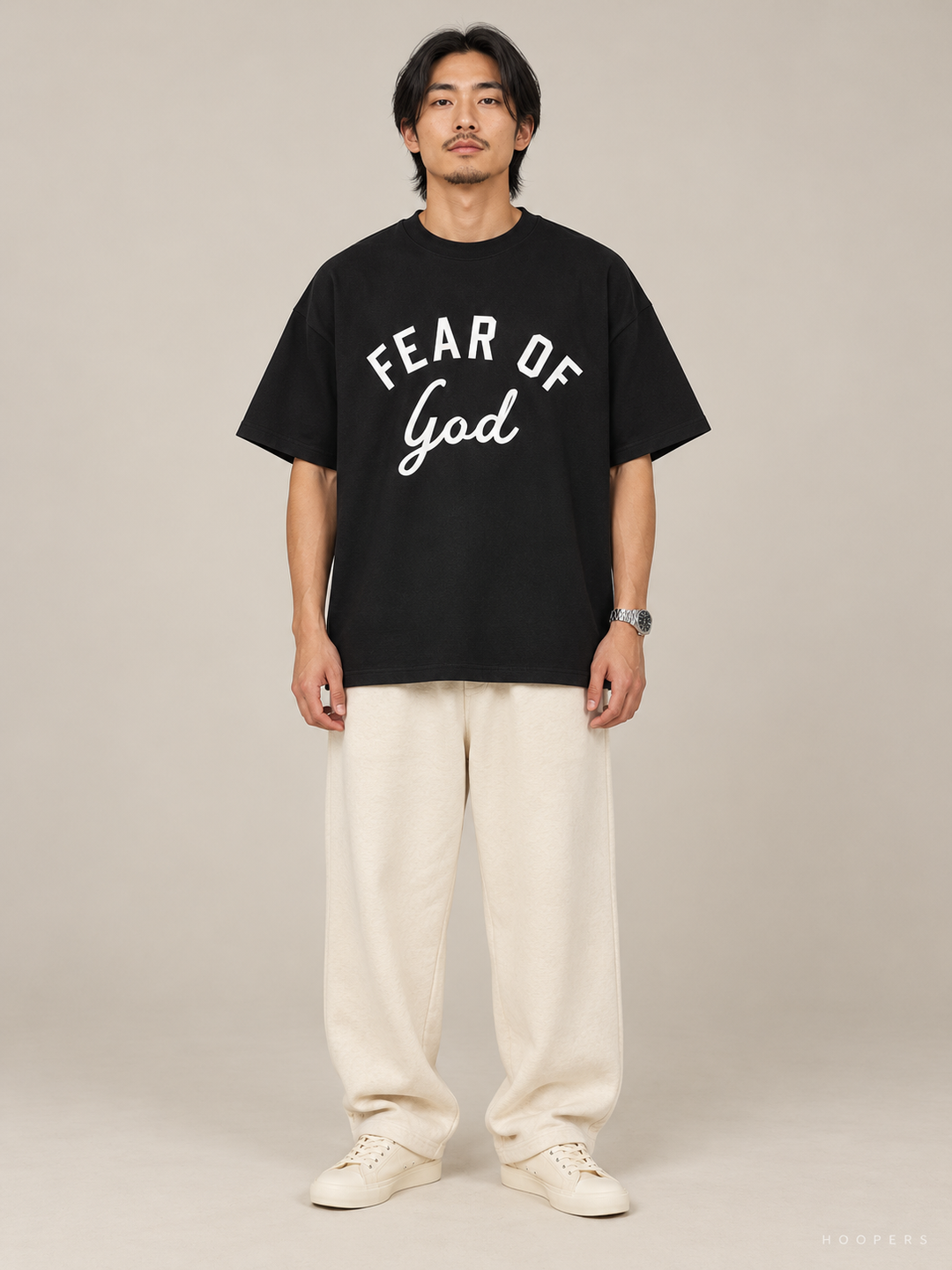 חולצת Fear of God Essentials – God Script שחור – חזית