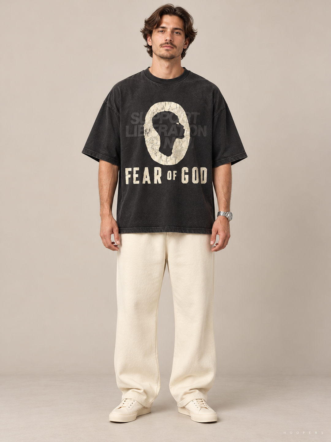 חולצת Fear of God Essentials – Don't Fear Your Future שחור דהוי – חזית
