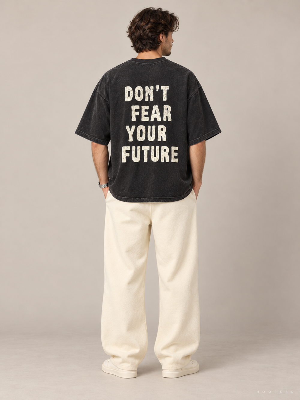 חולצת Fear of God Essentials – Don't Fear Your Future שחור דהוי – גב