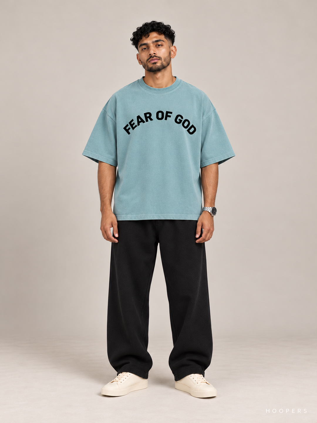 חולצת Fear of God Essentials – Arch 26 תכלת מכובס – חזית