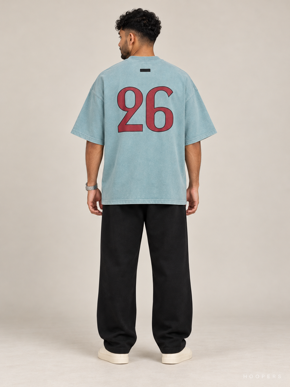 חולצת Fear of God Essentials – Arch 26 תכלת מכובס – גב