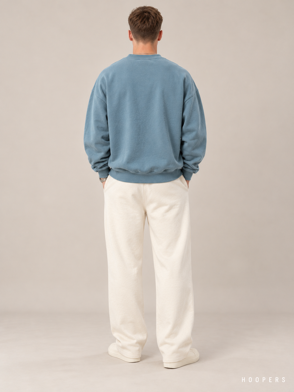 סווטשירט Fear of God Essentials – Big Script כחול-טורקיז – גב