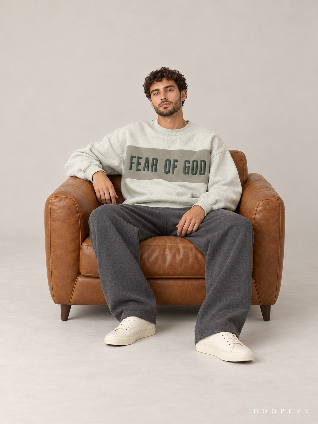 סווטשירט Fear of God Essentials – Band מנטה-אפור מלאנז' – סטודיו