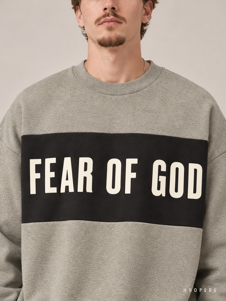 סווטשירט Fear of God Essentials – Band מרווה מלאנז' – תקריב