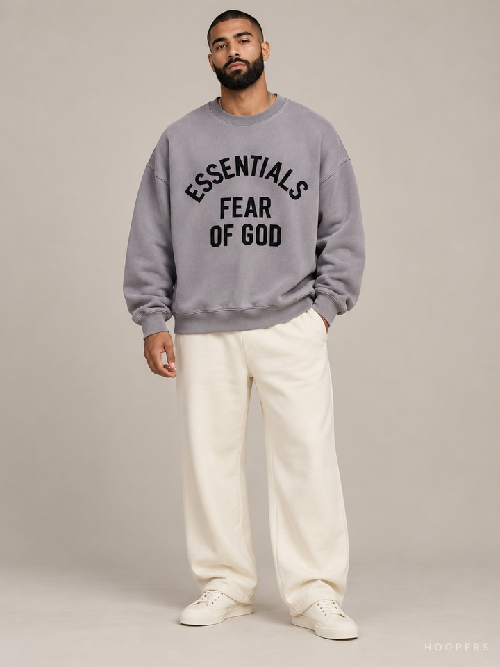 סווטשירט Fear of God Essentials – Arch Logo אפור – חזית