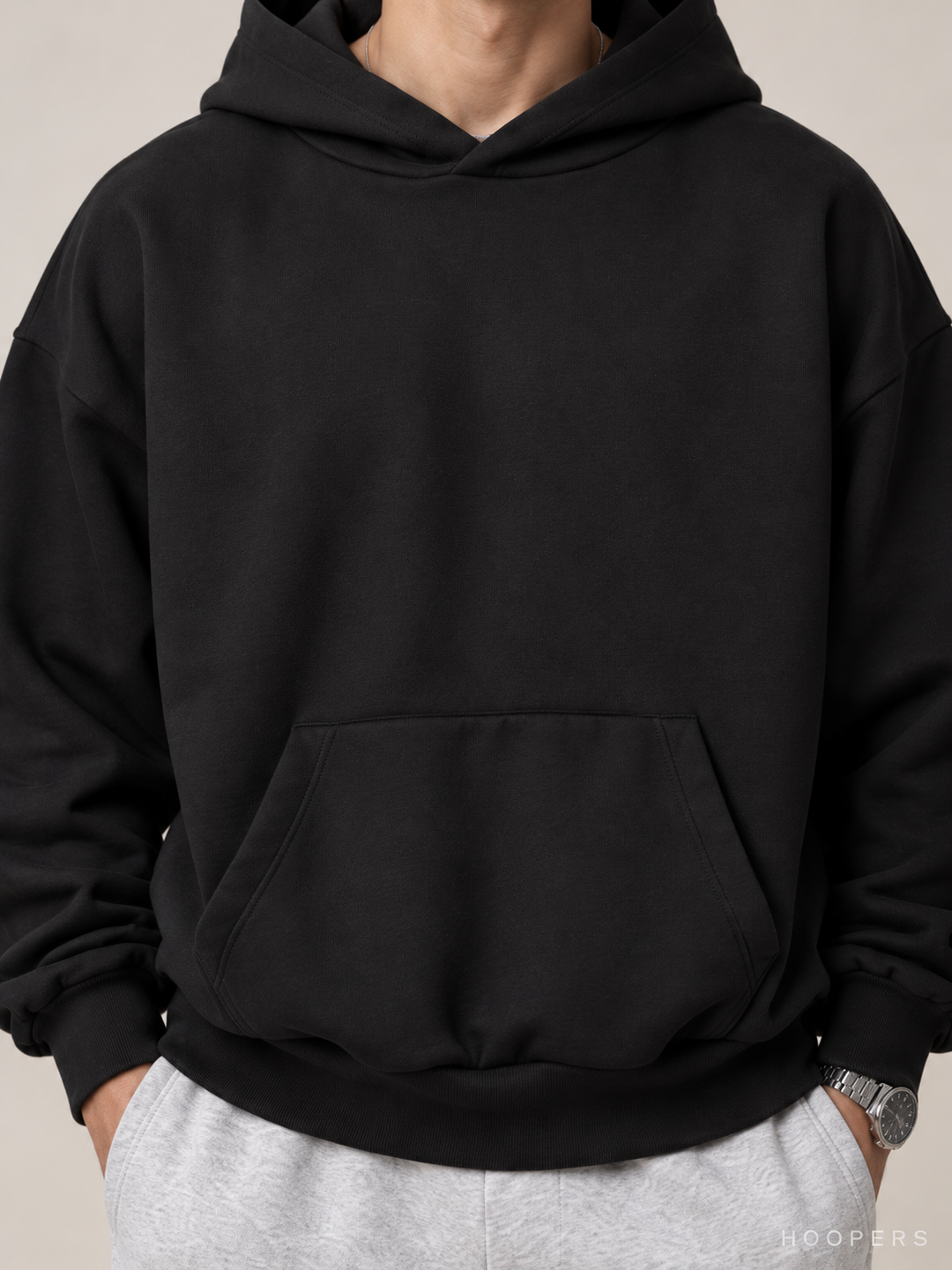 קפוצ'ון Fear of God Essentials – Plain שחור – תקריב