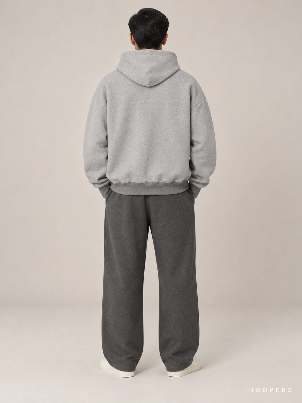 קפוצ'ון Fear of God Essentials – Rib אפור מלאנז' – גב
