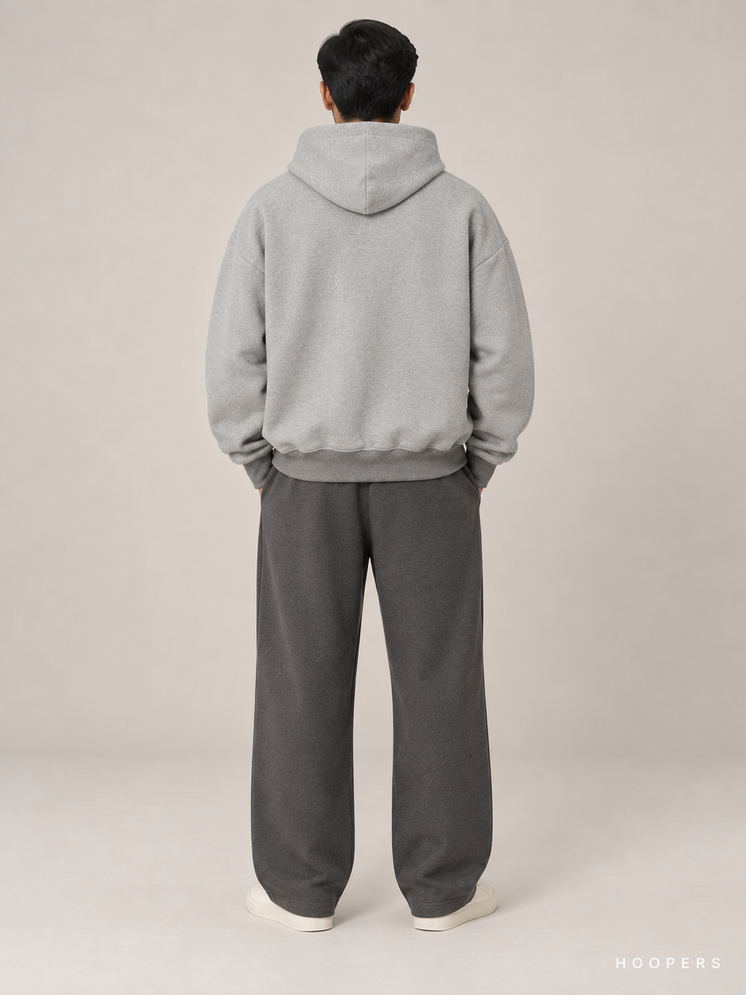 קפוצ'ון Fear of God Essentials – Rib אפור מלאנז' – גב