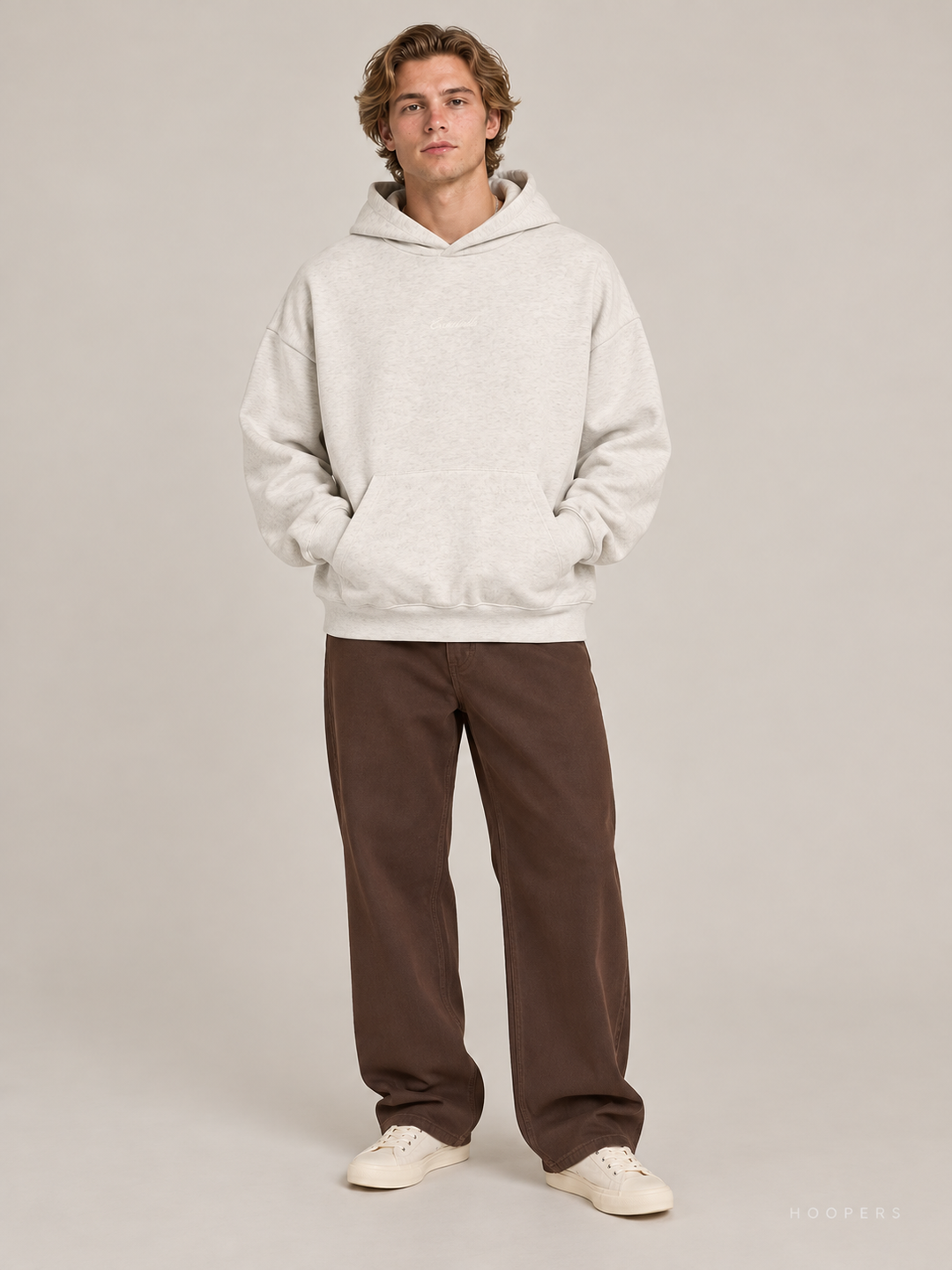 קפוצ'ון Fear of God Essentials – Plain שמנת מלאנז' – חזית
