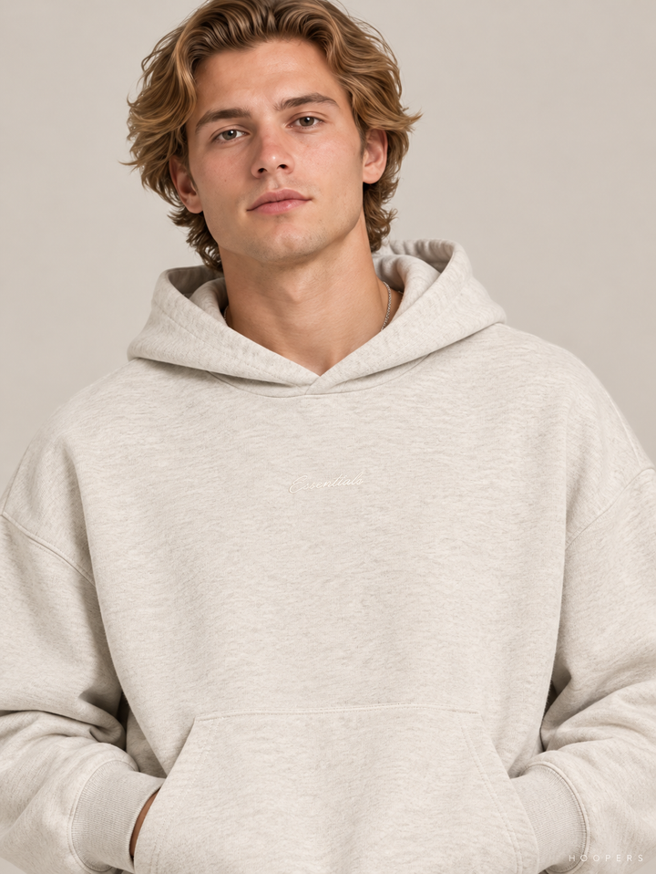 קפוצ'ון Fear of God Essentials – Plain שמנת מלאנז' – תקריב