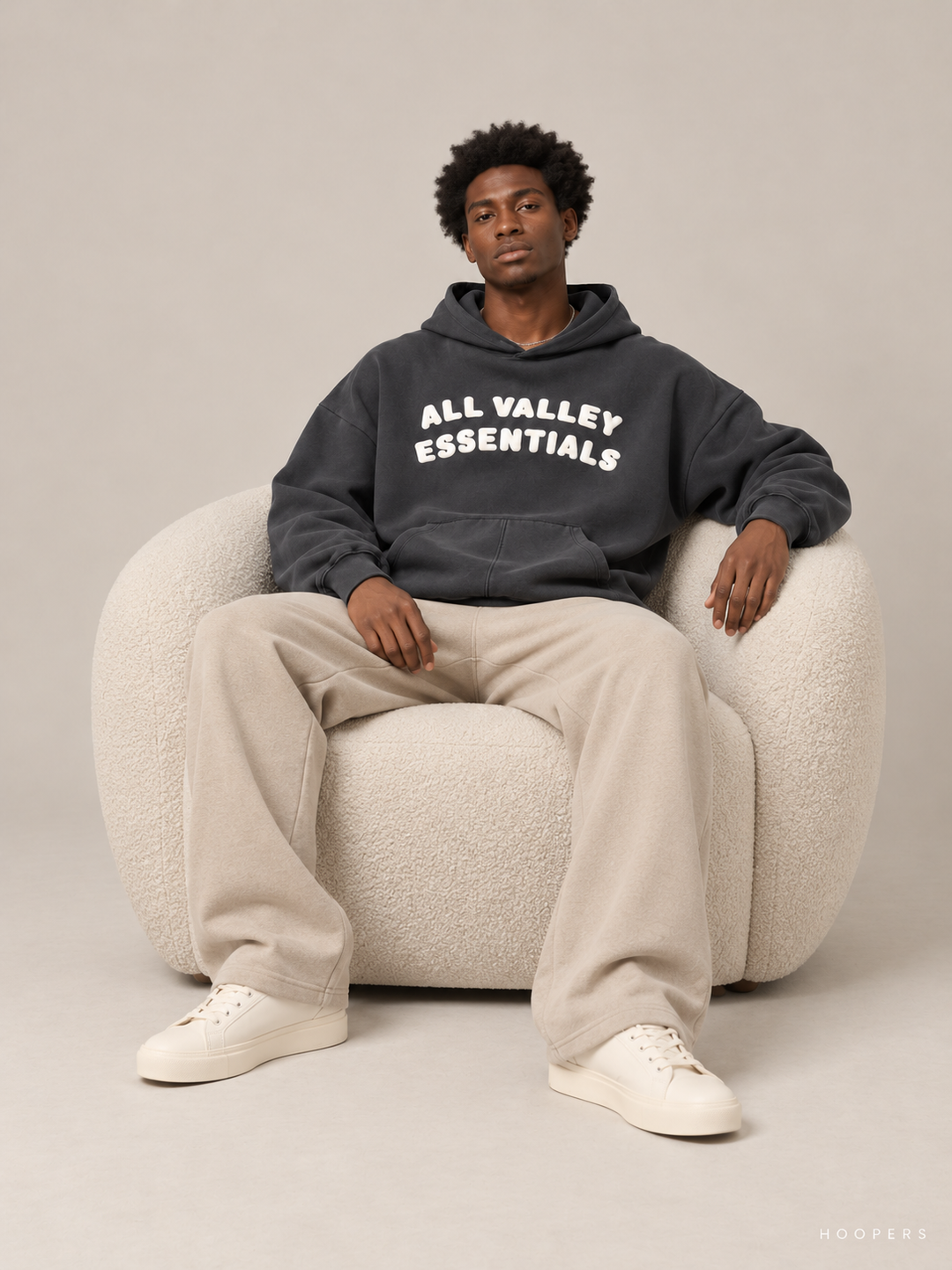 קפוצ'ון Fear of God Essentials – All Valley אפור פחם מכובס – סטודיו
