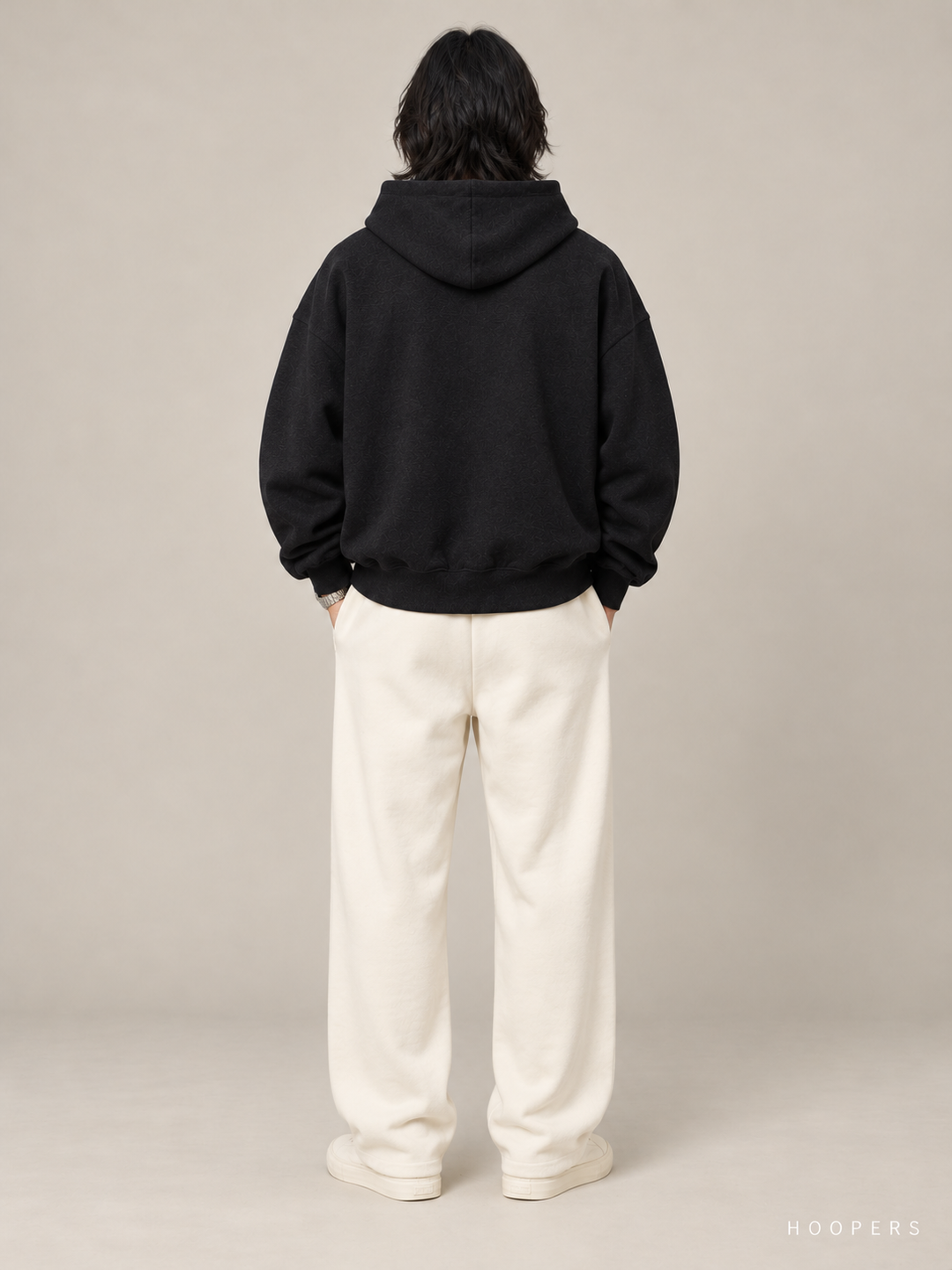 קפוצ'ון Fear of God Essentials – Band שחור מלאנז' – גב