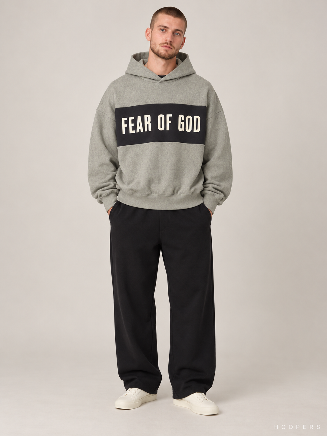 קפוצ'ון Fear of God Essentials – Band מרווה מלאנז' – חזית