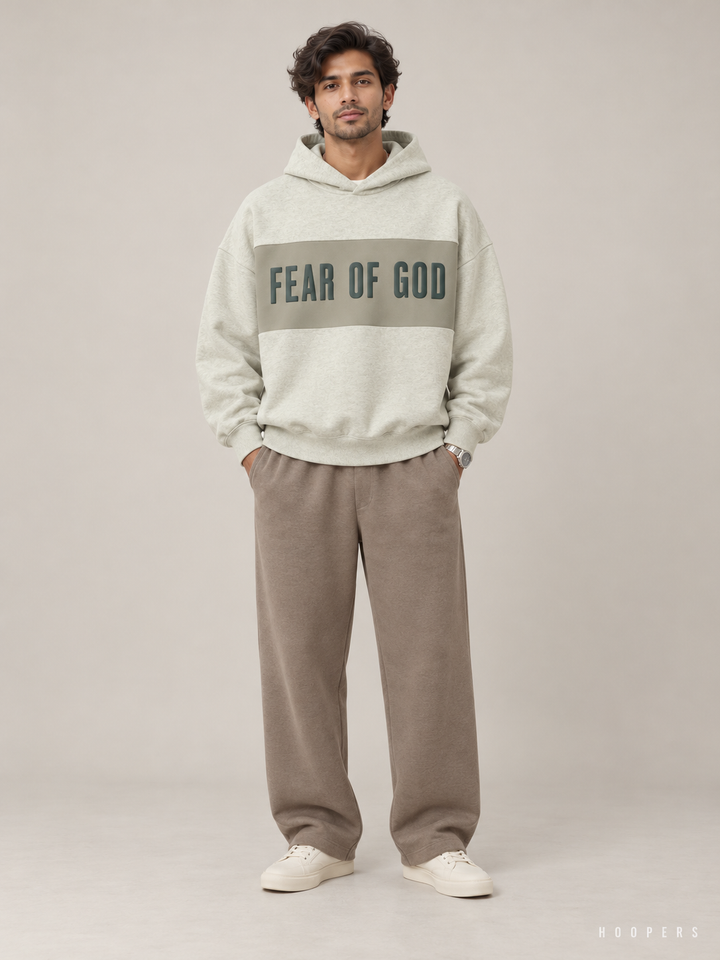 קפוצ'ון Fear of God Essentials – Band מנטה-אפור מלאנז' – חזית