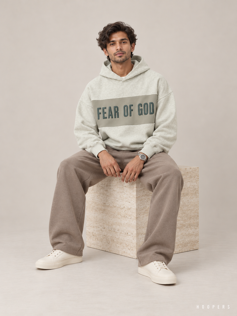 קפוצ'ון Fear of God Essentials – Band מנטה-אפור מלאנז' | HOOPERS