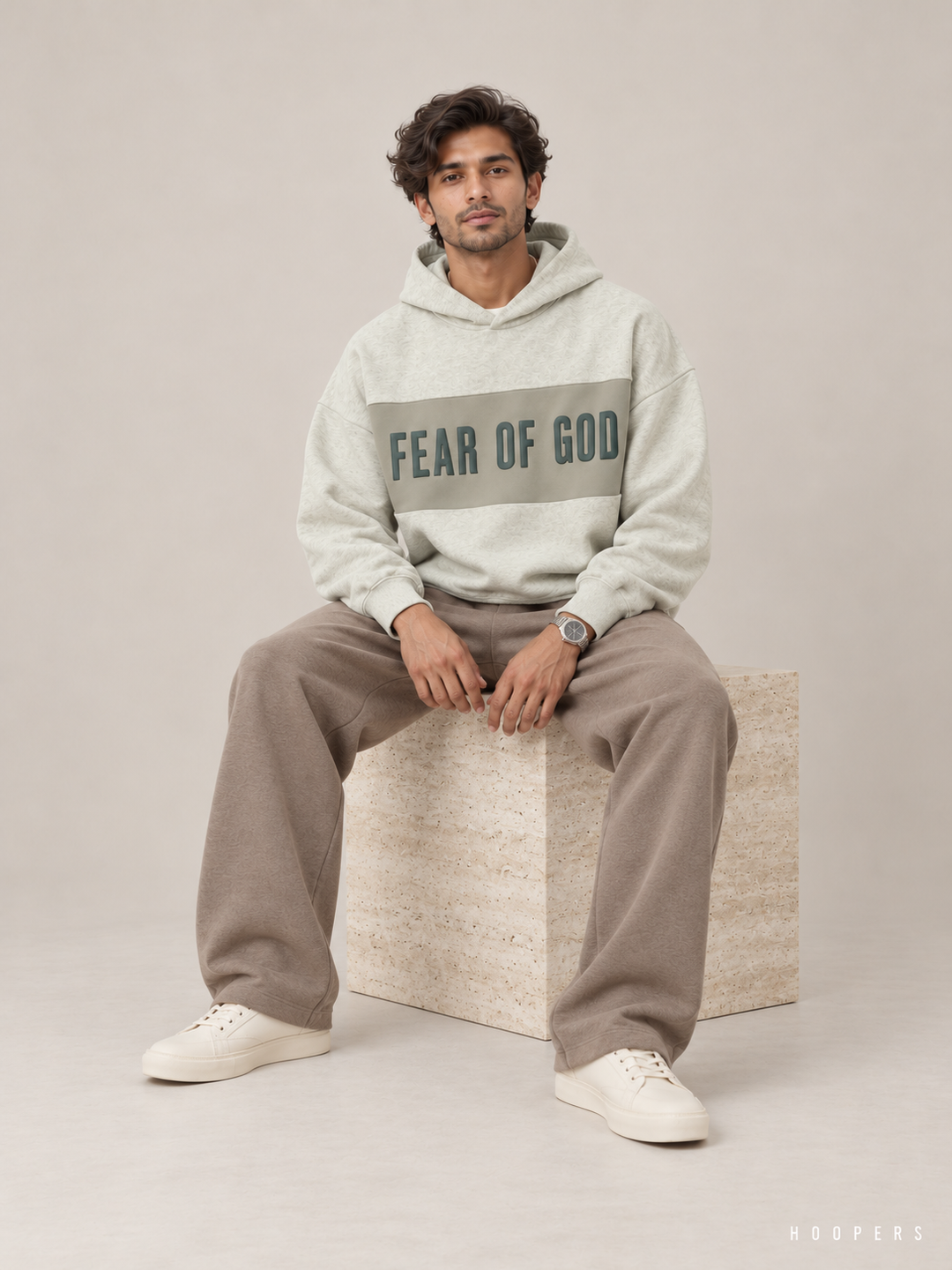 קפוצ'ון Fear of God Essentials – Band מנטה-אפור מלאנז' – סטודיו