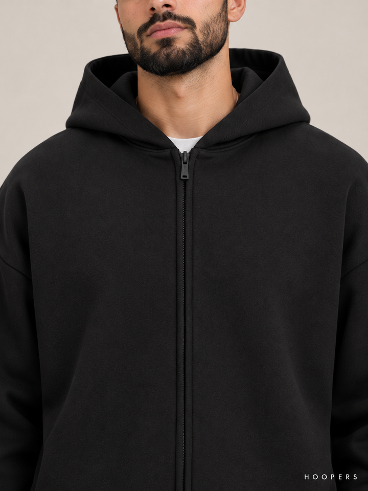 קפוצ'ון רוכסן Fear of God Essentials – Zip שחור – תקריב