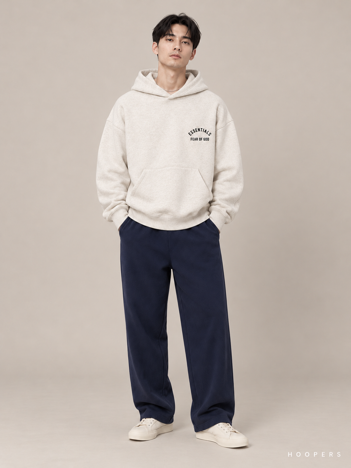קפוצ'ון Fear of God Essentials – Mini Arch שמנת מלאנז' – חזית