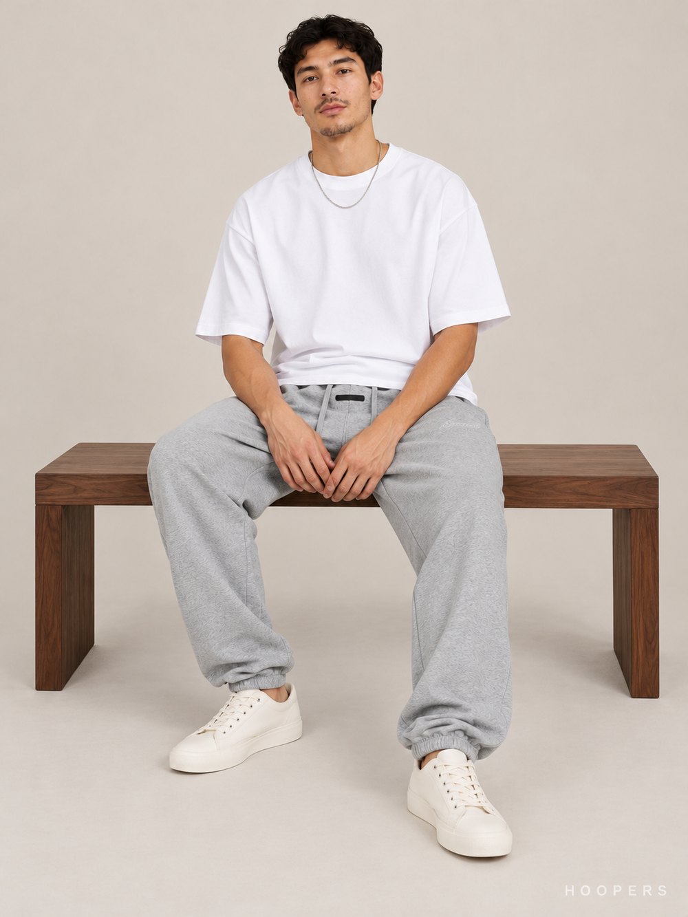 מכנס טרנינג Fear of God Essentials – Jogger אפור מלאנז' | HOOPERS