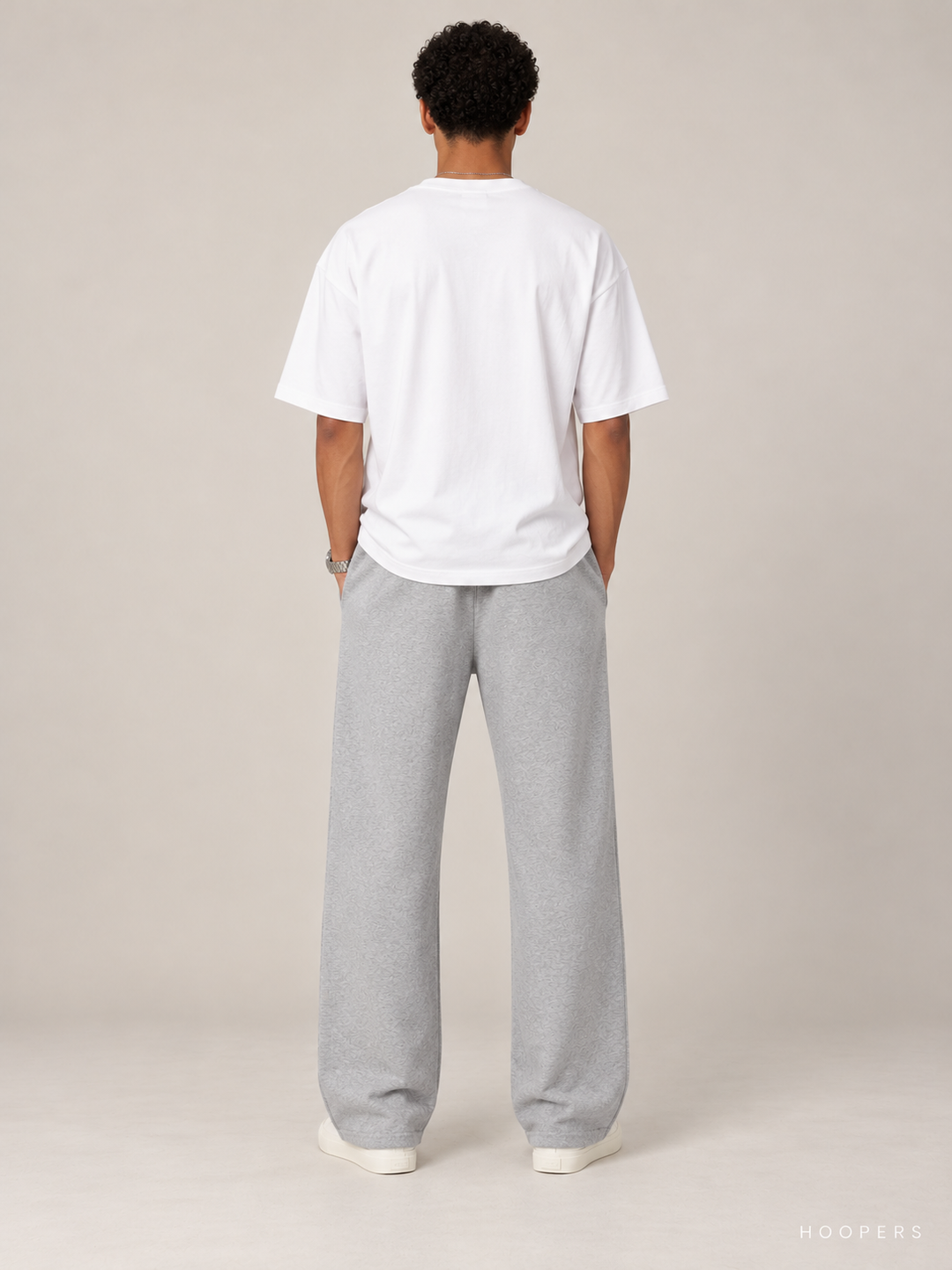 מכנס טרנינג Fear of God Essentials – Relaxed אפור מלאנז' – גב