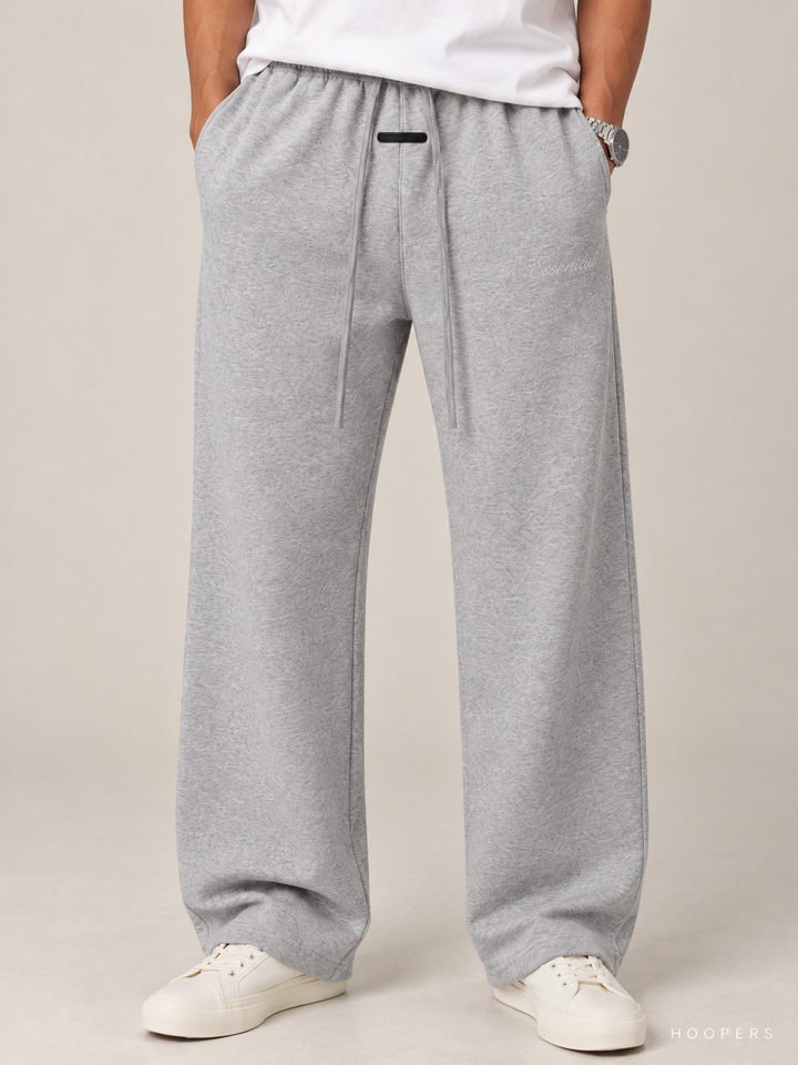 מכנס טרנינג Fear of God Essentials – Relaxed אפור מלאנז' – תקריב