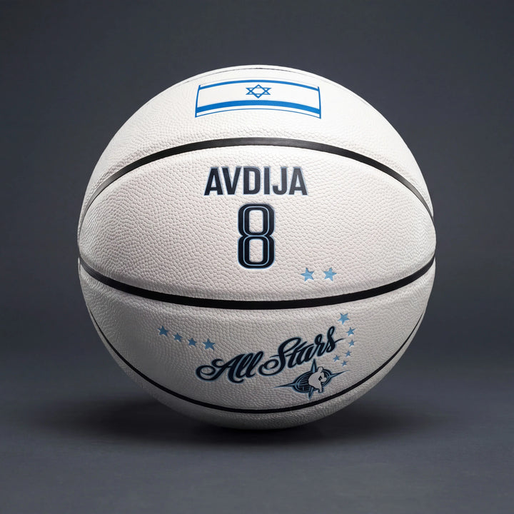 כדורסל דני אבדיה אולסטאר לבן - דגל ישראל AVDIJA 8 All Stars
