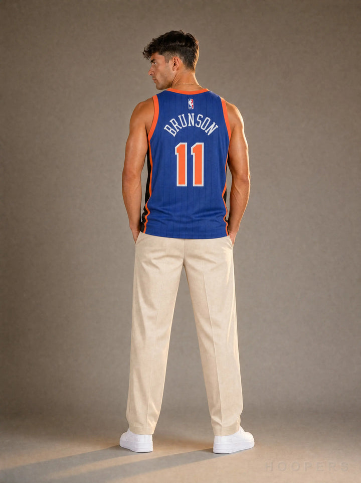 גופיית NBA ברונסון 11 ניקס City Edition כחול HOOPERS - מבט אחורי