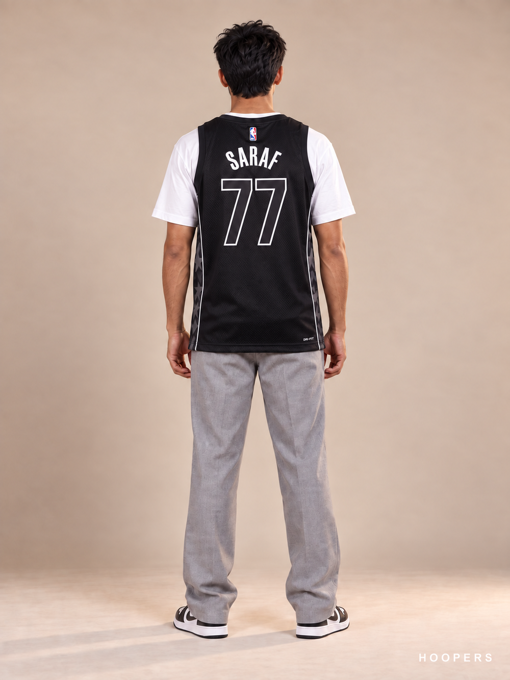 גופיית NBA בן שרף ברוקלין נטס שחורה SARAF 77 – גב