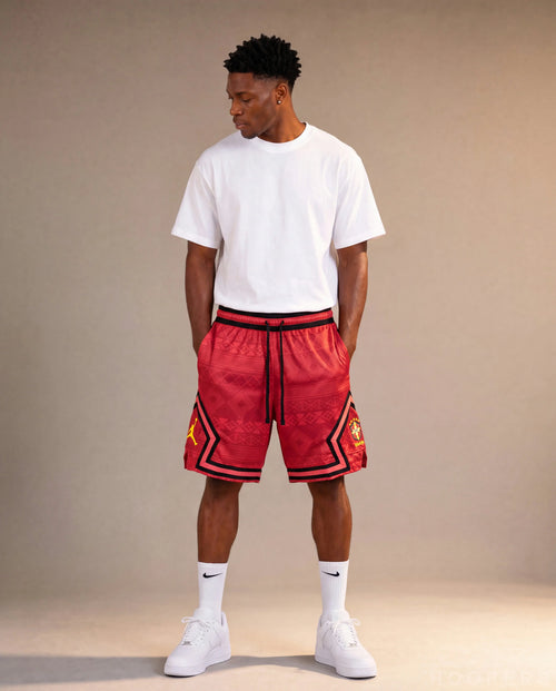 מכנסי Jordan Brasil Sunset Edition (אדום/שחור/צהוב) | HOOPERS