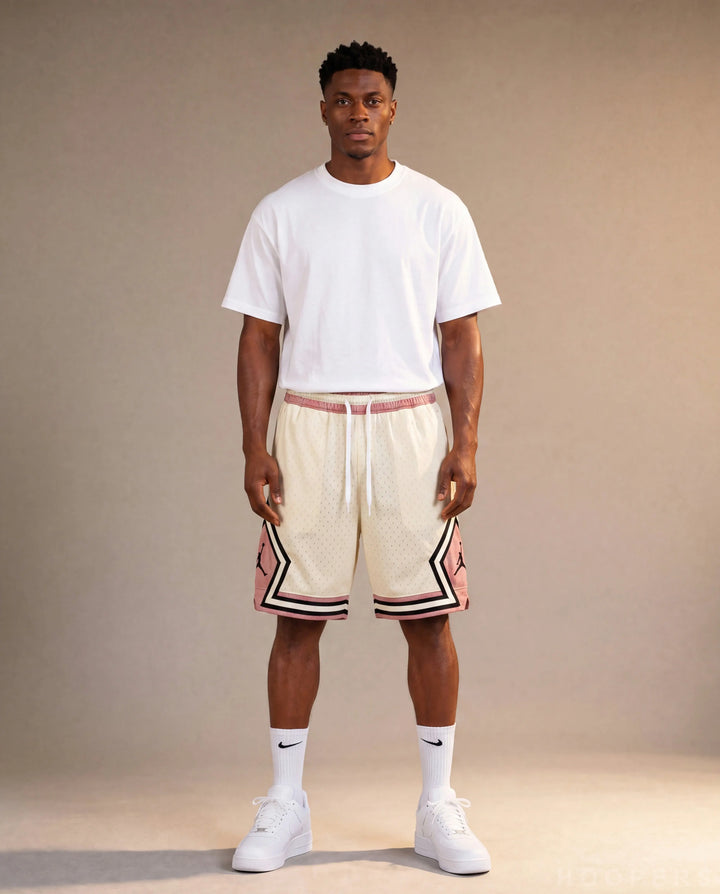 HOOPERS Jordan Cream Rose Edition shorts front