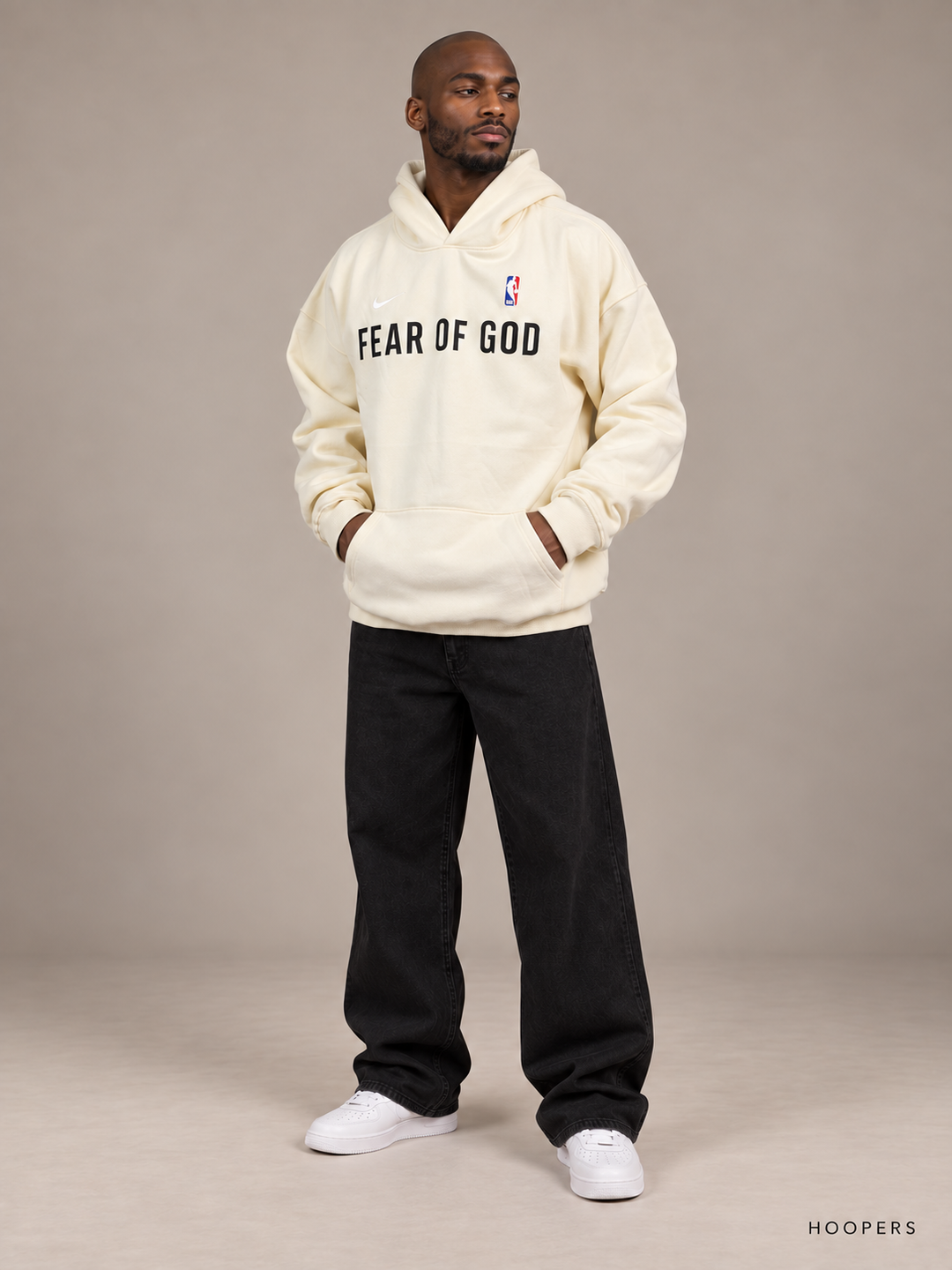 קפוצ׳ון FEAR OF GOD שמנת — זווית