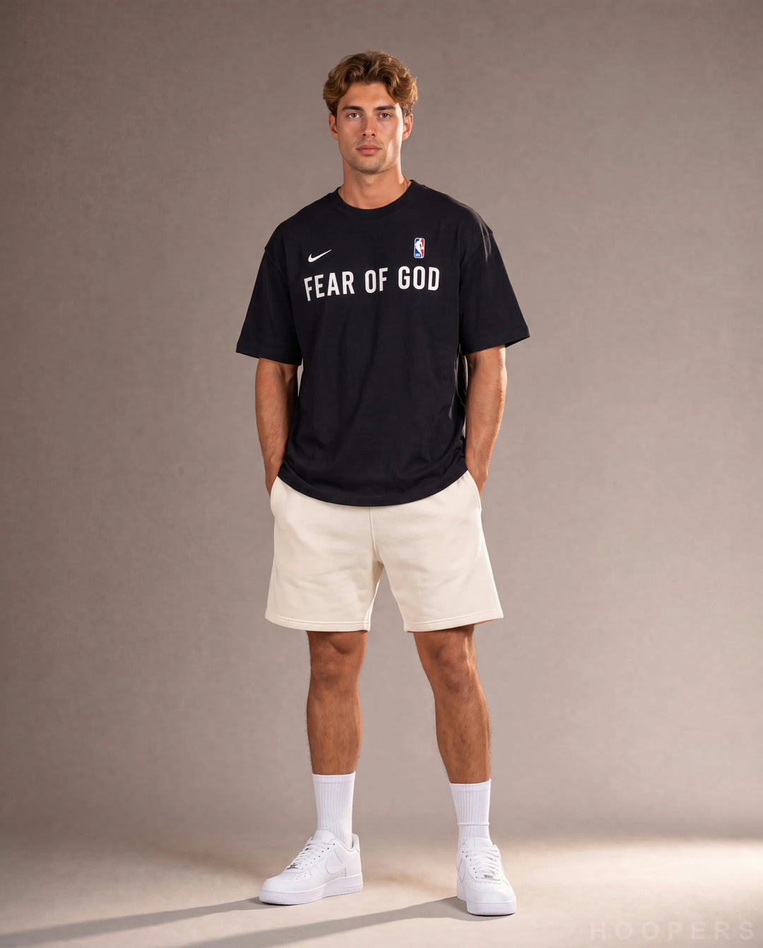 HOOPERS FEAR OF GOD חולצה שחורה - קדמי