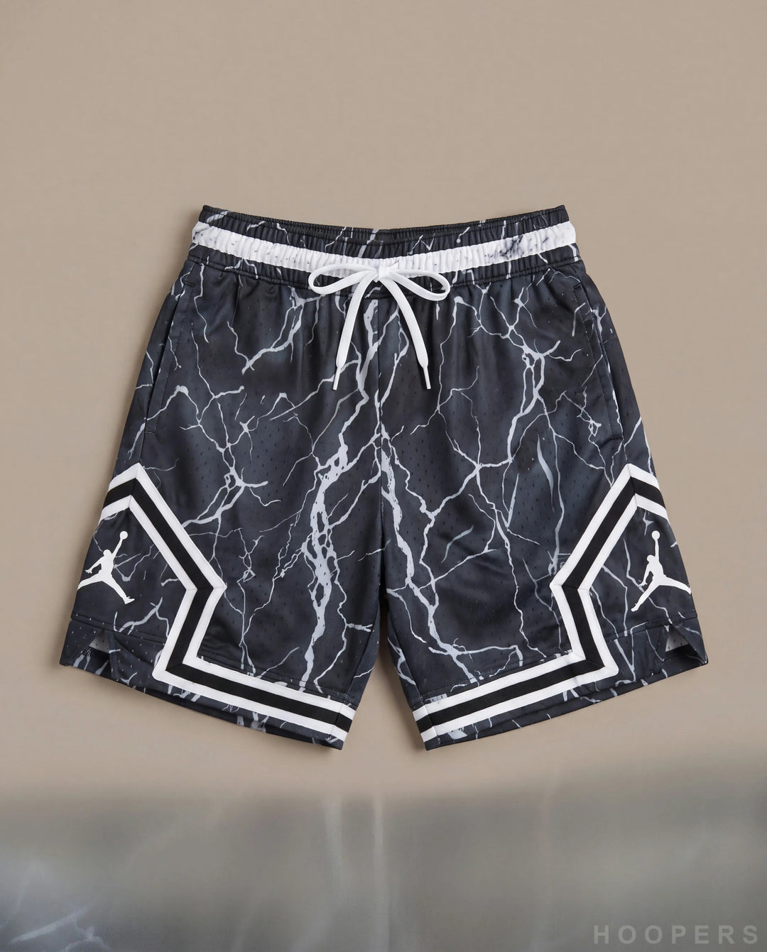 HOOPERS Jordan Thunder Marble shorts flat lay