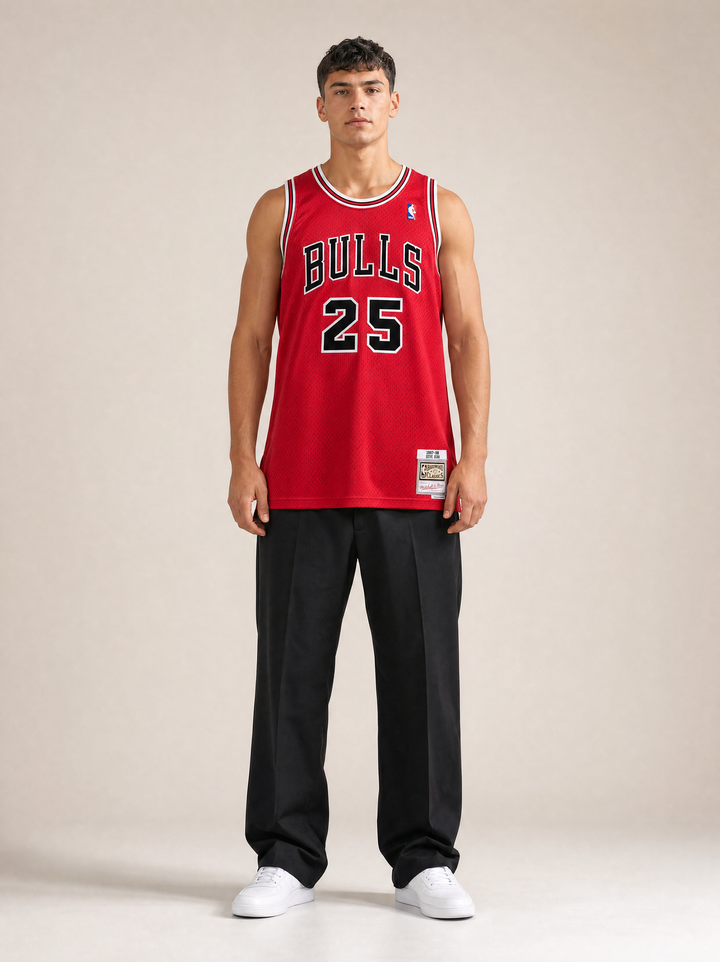 גופיית NBA רטרו סטיב קר שיקגו בולס אדומה 1997-98 – חזית