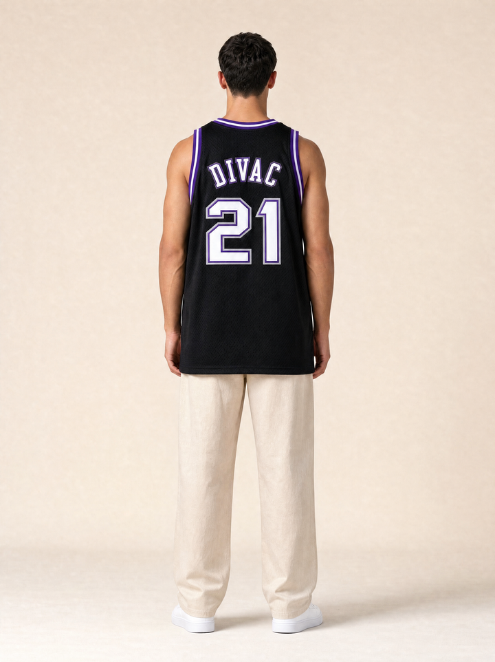 גופיית NBA רטרו ולאדה דיוואץ סקרמנטו קינגס שחורה 2000-01 – גב DIVAC 21