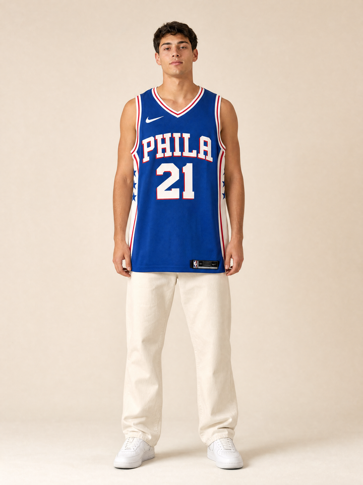 גופיית ג'ואל אמביד פילדלפיה 76ers כחולה – חזית