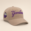 כובע NY ניו יורק – חול וסגול כיתוב Yankees | HOOPERS