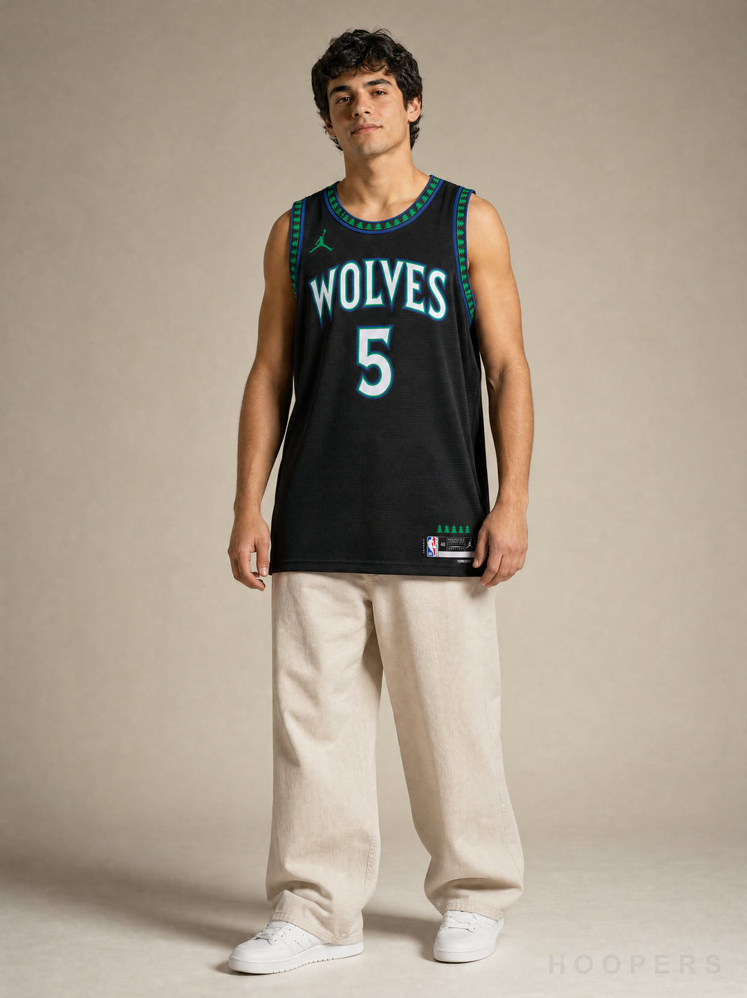 גופיית NBA אנתוני אדוארדס מינסוטה טימברוולבס Statement Edition שחור — מבט קדמי