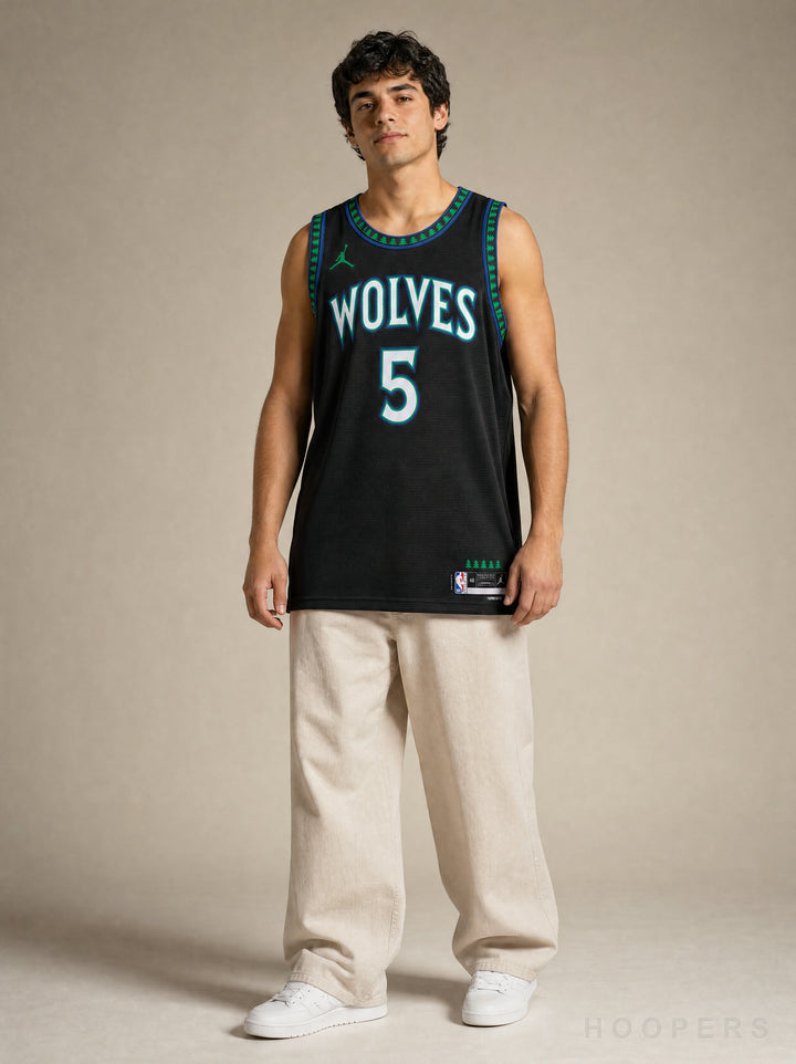 גופיית NBA אנתוני אדוארדס מינסוטה טימברוולבס Statement Edition שחור — מבט קדמי