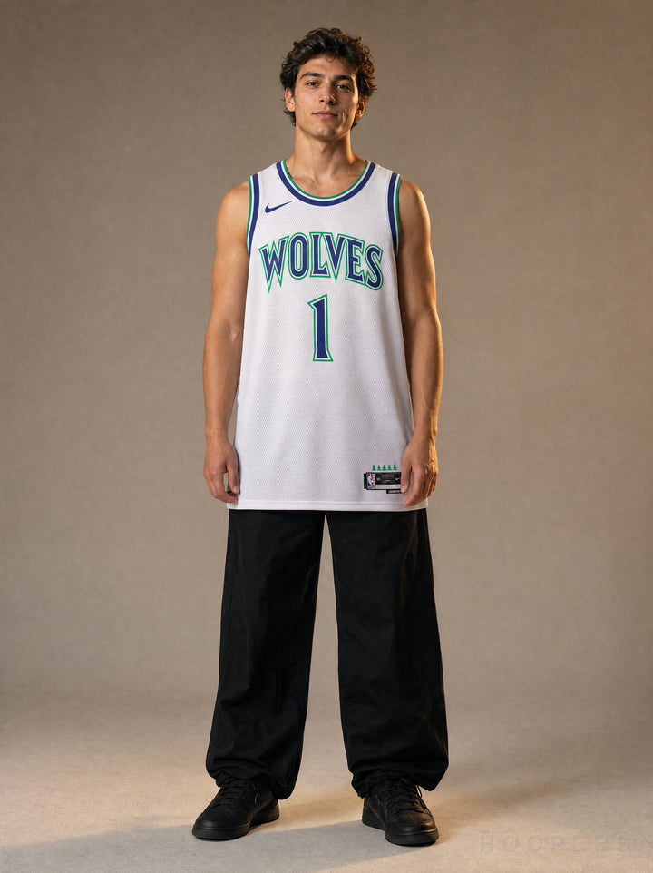 גופיית NBA לאמלו בול מינסוטה טימברוולבס Association Edition לבן — מבט קדמי