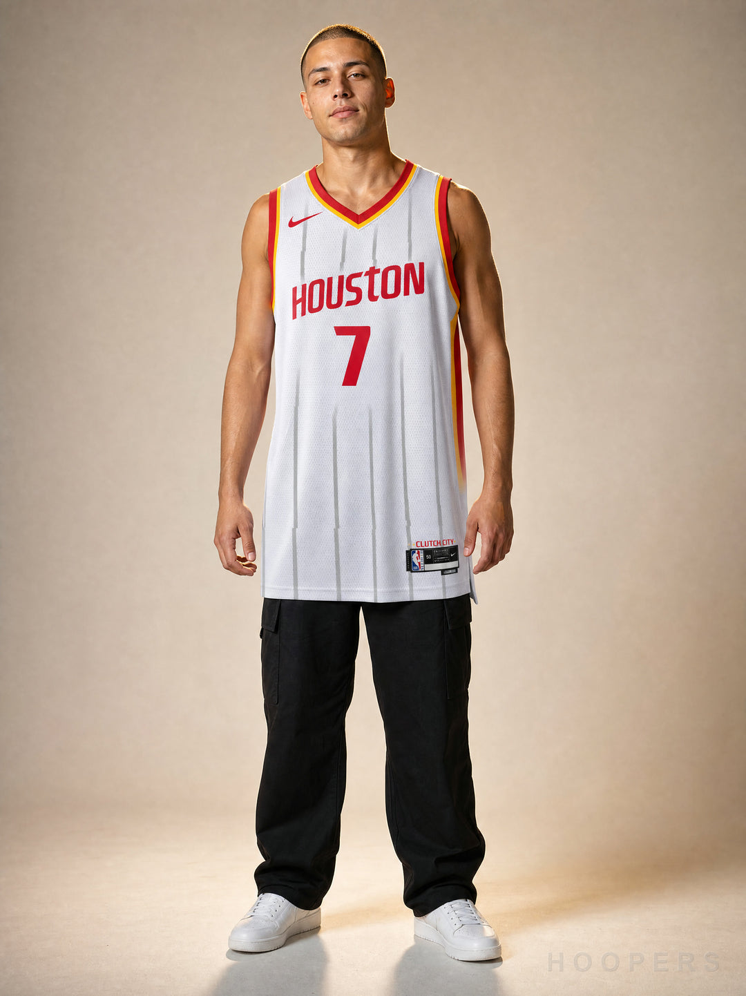 גופיית NBA קווין דוראנט יוסטון רוקטס Association Edition לבן — מבט קדמי