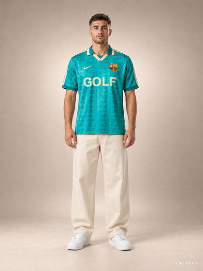 חולצת כדורגל ברצלונה x Golf Wang מהדורה מוגבלת 26/27 (טורקיז) | HOOPERS
