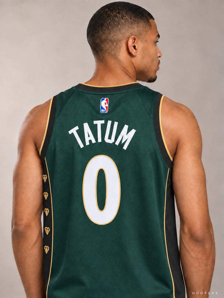 גופיית NBA ג'ייסון טייטום בוסטון סלטיקס – מהדורת זהב — תקריב גב