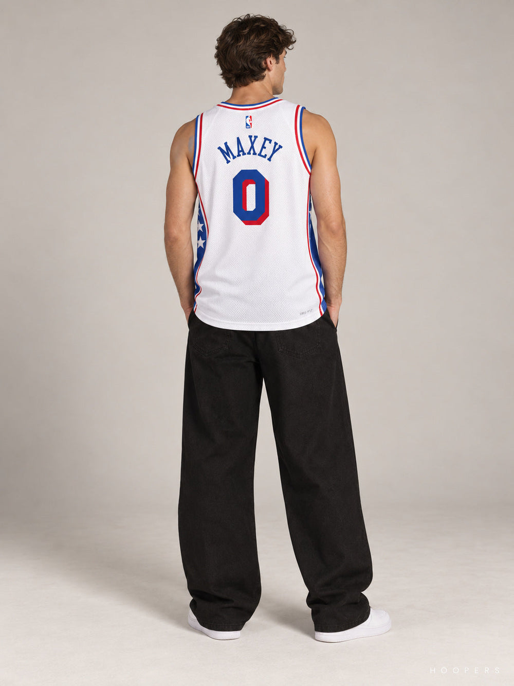 גופיית NBA טייריס מקסי פילדלפיה 76ers – לבן — מבט אחורי