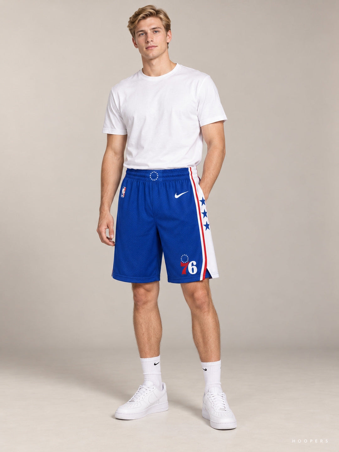 מכנסי NBA פילדלפיה 76ers – כחול — מבט קדמי