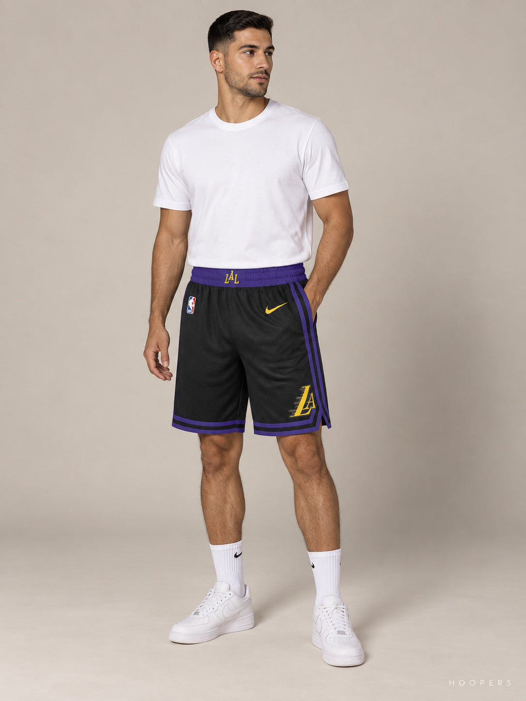 מכנסי NBA לוס אנג'לס לייקרס – City Edition — מבט קדמי