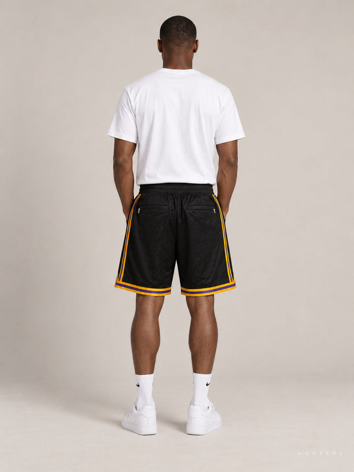מכנסי NBA – Los Angeles Lakers (לוס אנג'לס לייקרס) שחור סגול — מבט אחורי