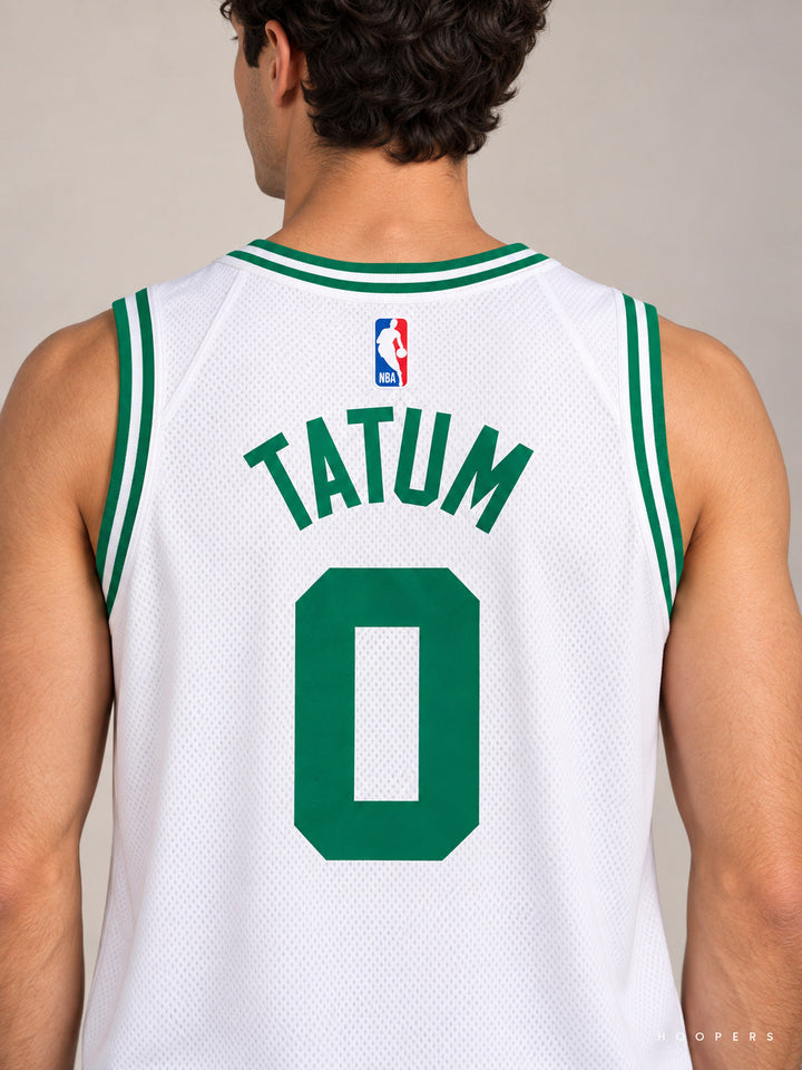 גופיית NBA ג'ייסון טייטום בוסטון סלטיקס – לבן — תקריב גב
